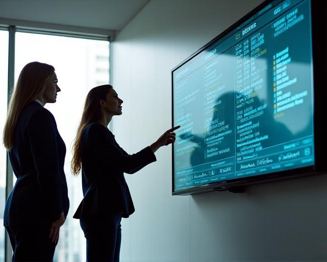 Consultants in a boardroom discussing data architecture